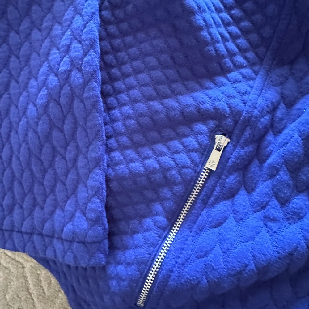 Isaac Mizrahi knit quilted moto jacket women’s size large - Picture 3 of 6